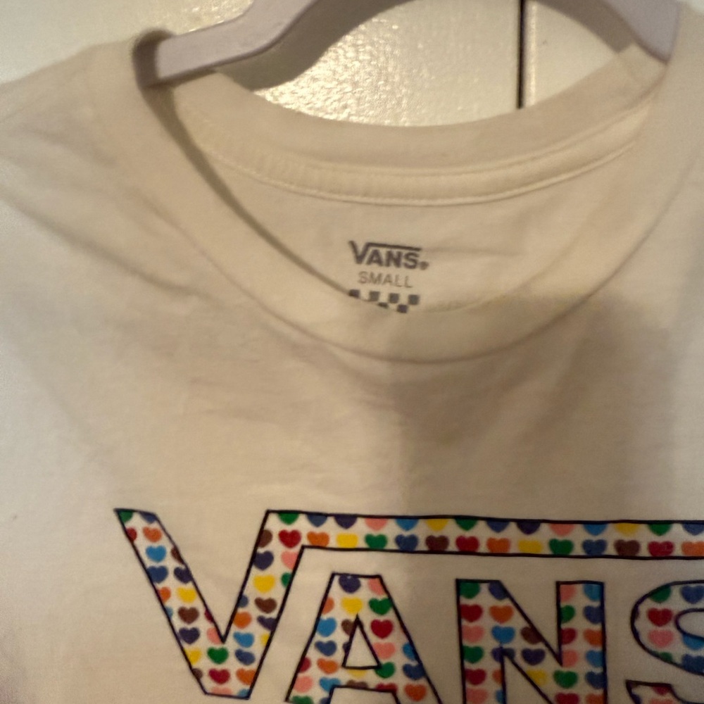 Vans Kids White Tee with Colorful Heart Logo